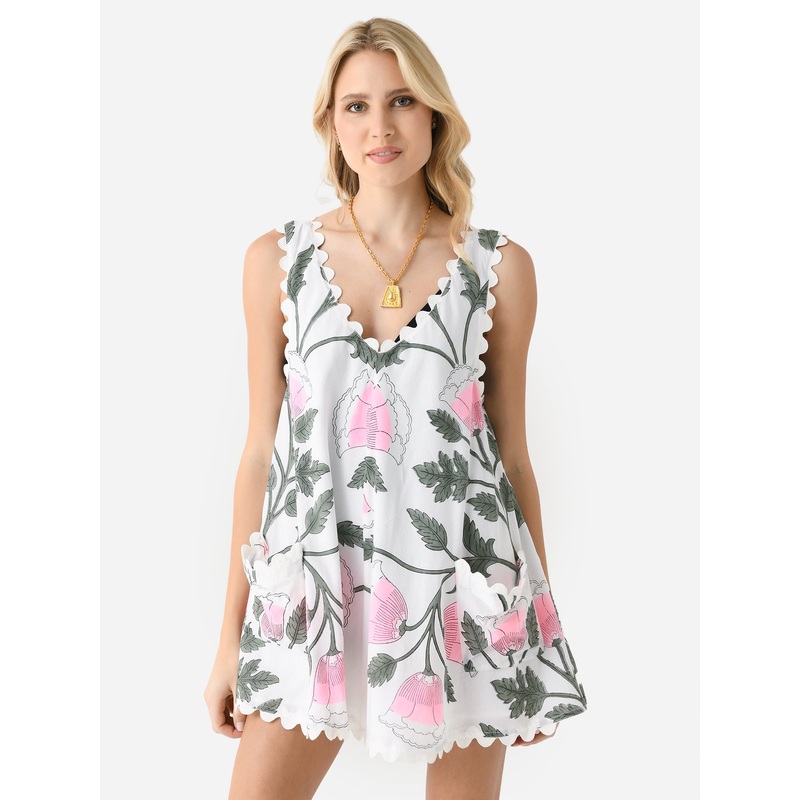 Juliet Dunn Women’s Bellflower Block Print Low Back Dress