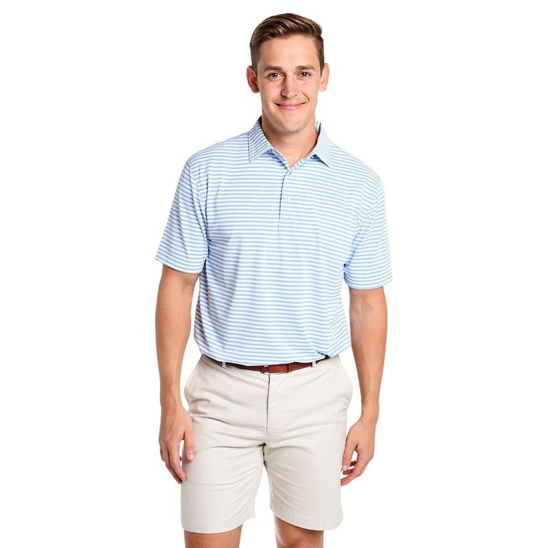 Peter Millar Men’s Tygra Stripe Mesh Polo
