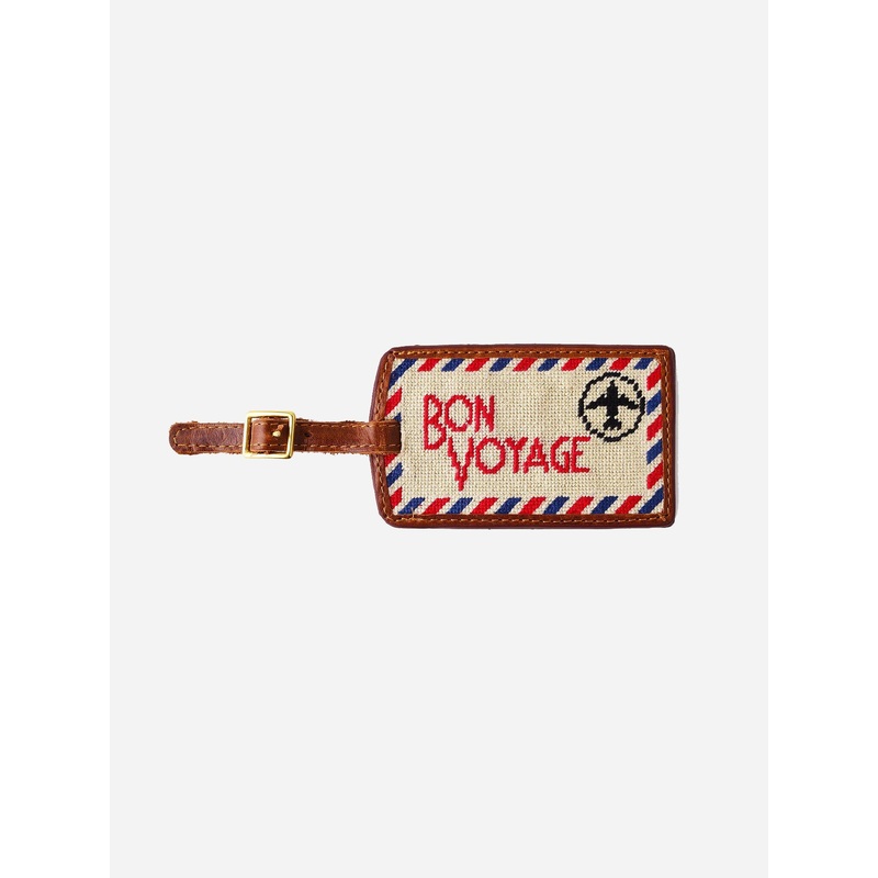 Smathers + Branson Bon Voyage Needlepoint Luggage Tag