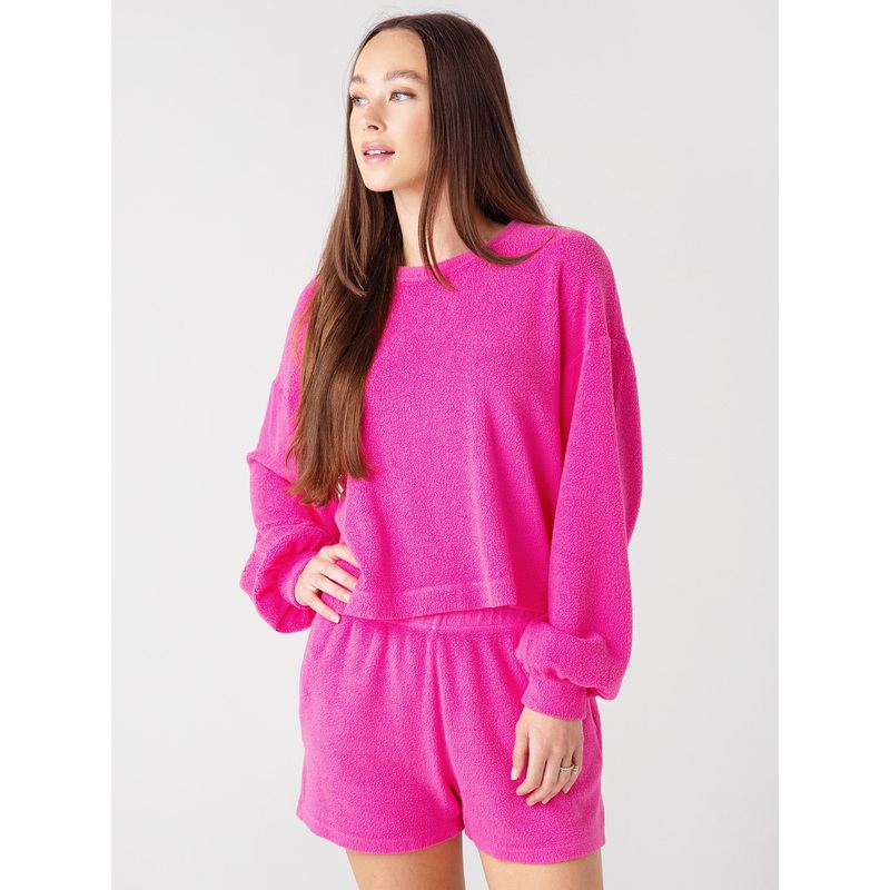 Sundry Women’s Faux Sherpa Sweatshirt