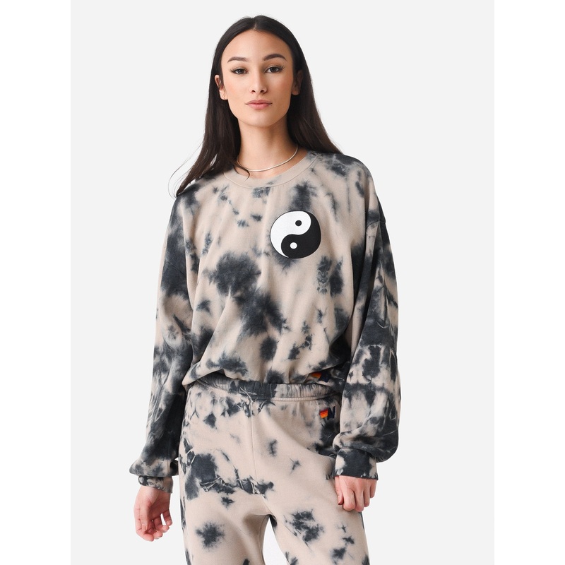 Aviator Nation Women’s Hand Dyed Yin Yang Crew Sweatshirt