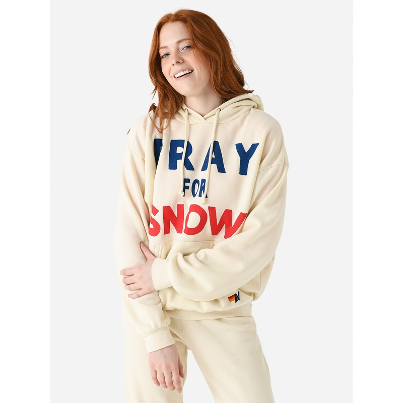 Aviator Nation Women’s Pray For Snow Relaxed Pullover Hoodie