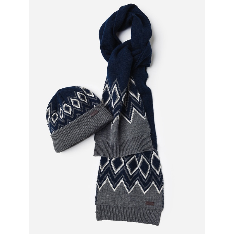 Barbour Elwick Fair Isle Beanie and Scarf Set