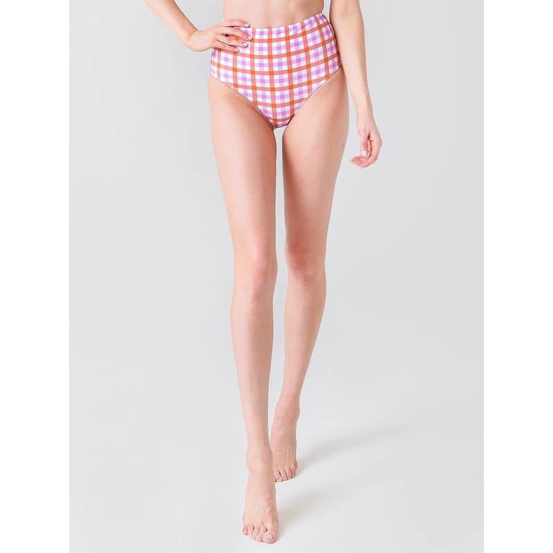 Ephemera Women’s Gingham High Waisted Bikini Bottom