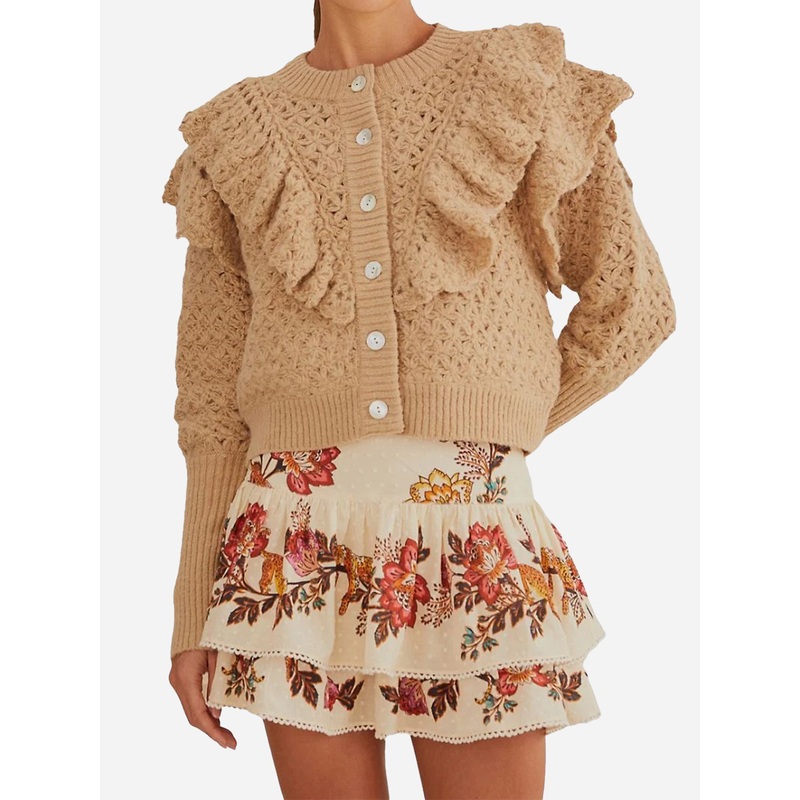 Farm Rio Women’s Flower Texture Knit Cardigan