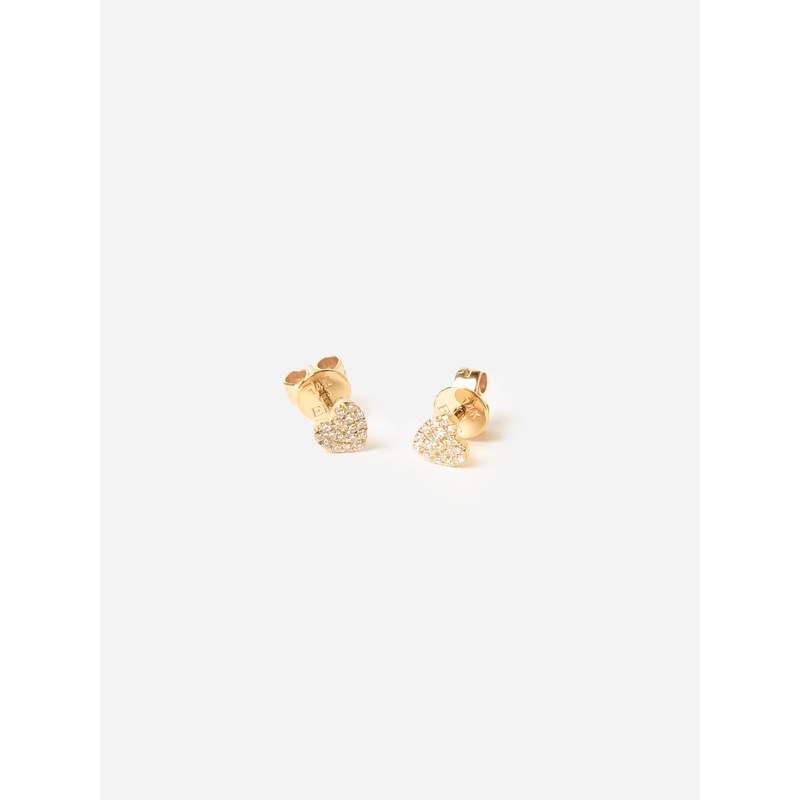 EF Collection Women’s Baby Diamond Heart Stud Earrings