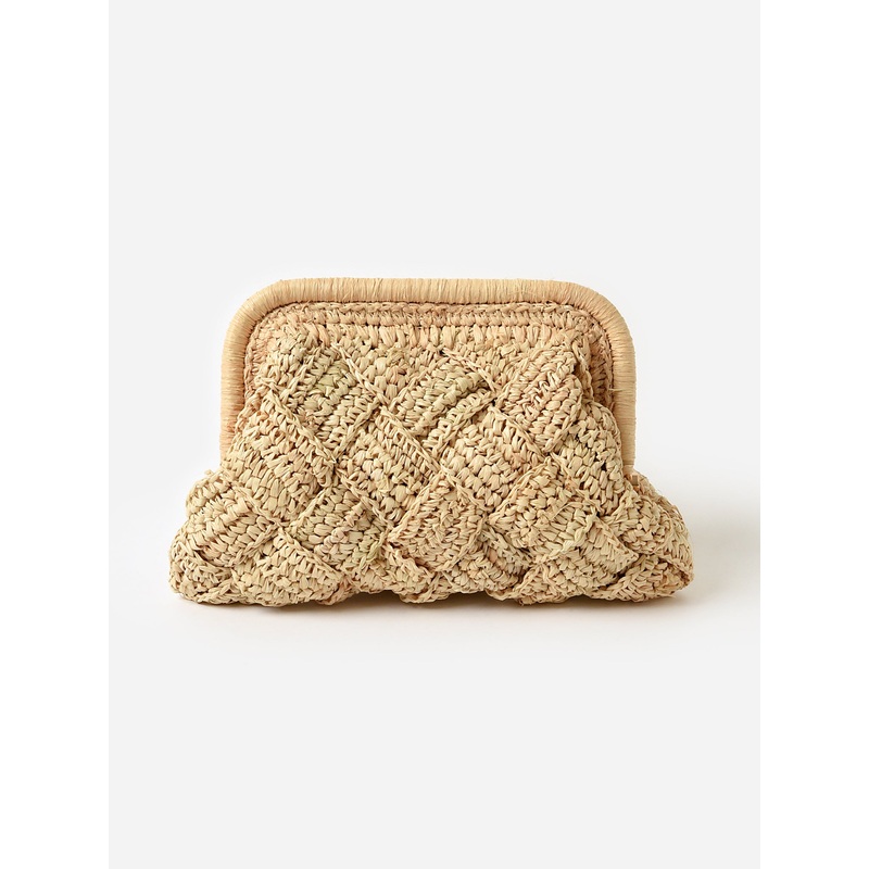 BTB Gigi Framed Raffia Clutch|O/S|NATURAL