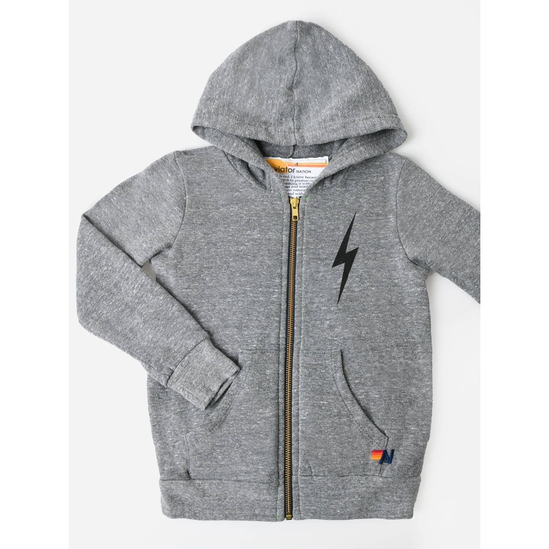 Aviator Nation Kids’ Bolt Print Zip Hoodie