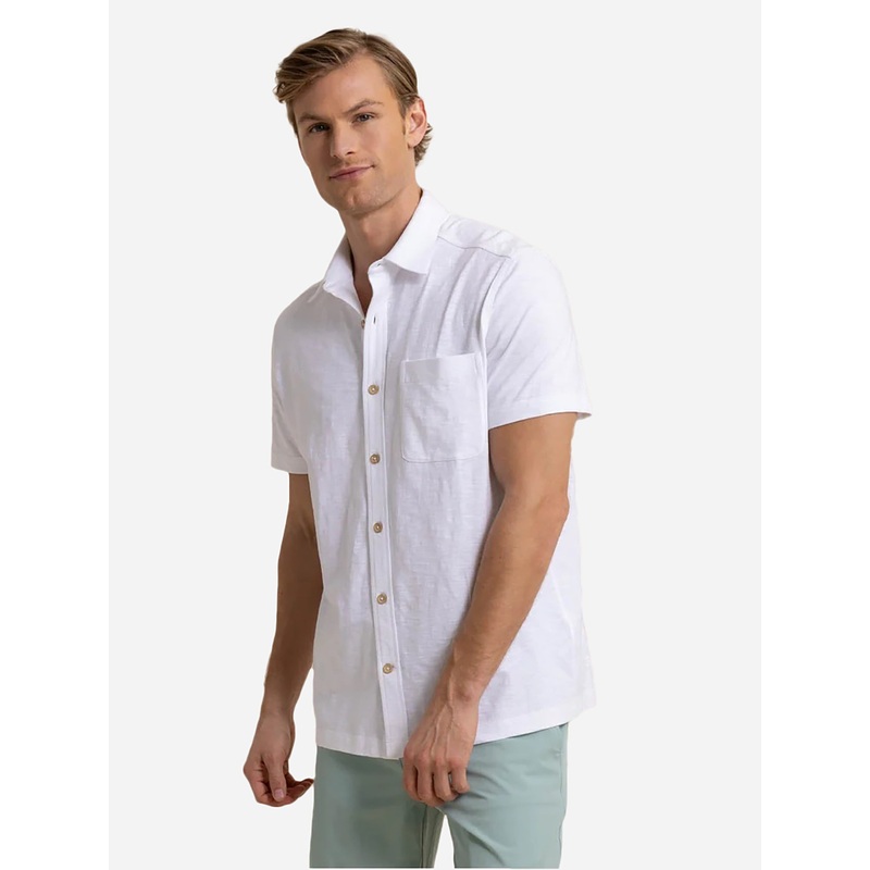 Southern Tide Men’s Beachcast Solid Knit Short Sleeve Sport Shirt