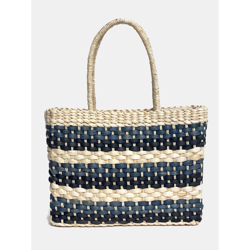 BTB Grayson Tote|O/S|NATURAL/BLUE
