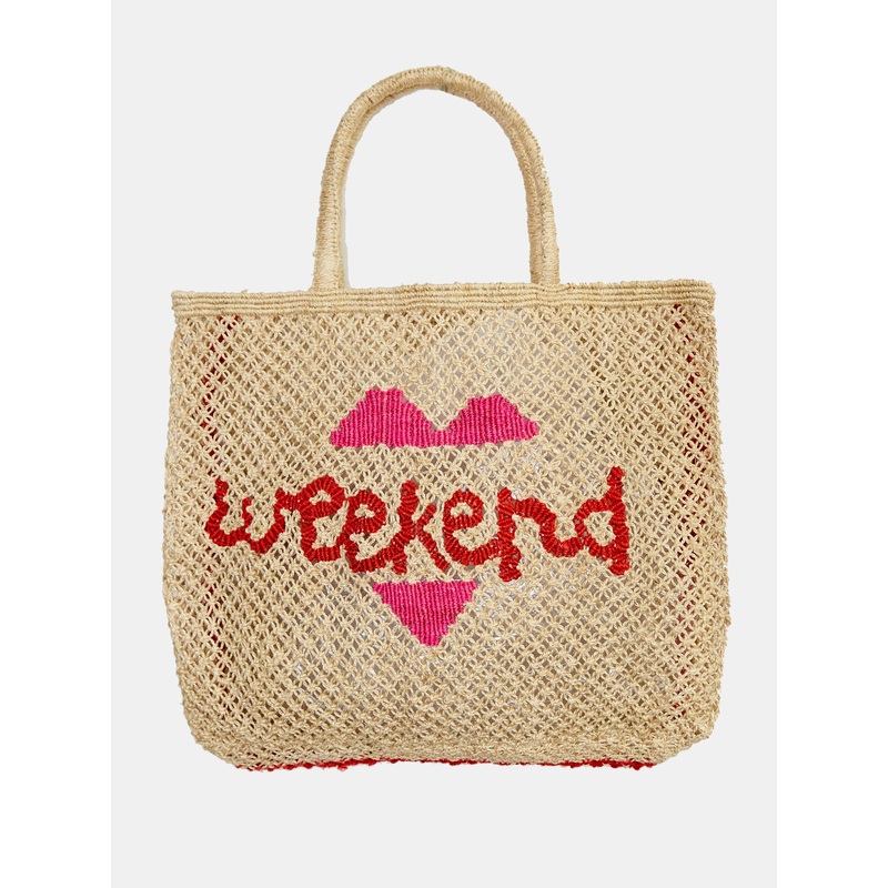 The Jacksons Weekend Tote|L|NATURAL/RED/PINK