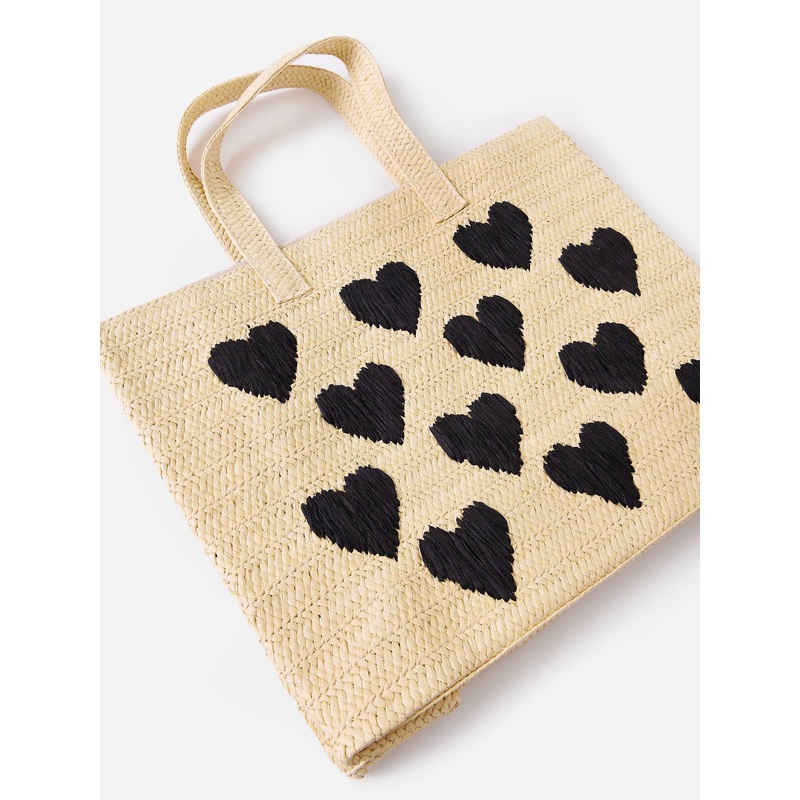 BTB Be Mine Tote Bag|O/S|NATURAL/BLACK