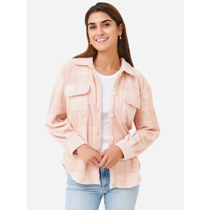 Z Supply Women’s Tucker Fleece Plaid Shirt Jacket