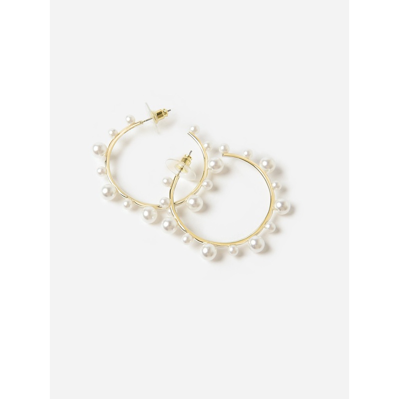 Nicola Bathie Women’s Petite Pearl Hoop Earrings