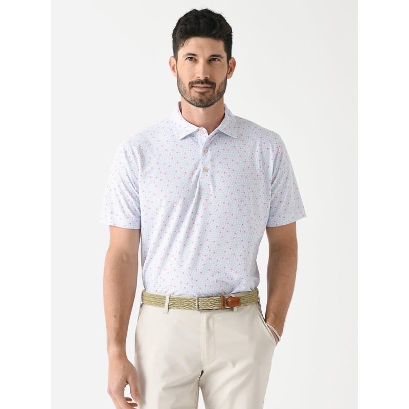 Peter Millar Crown Sport Men’s Starfish Performance Mesh Polo
