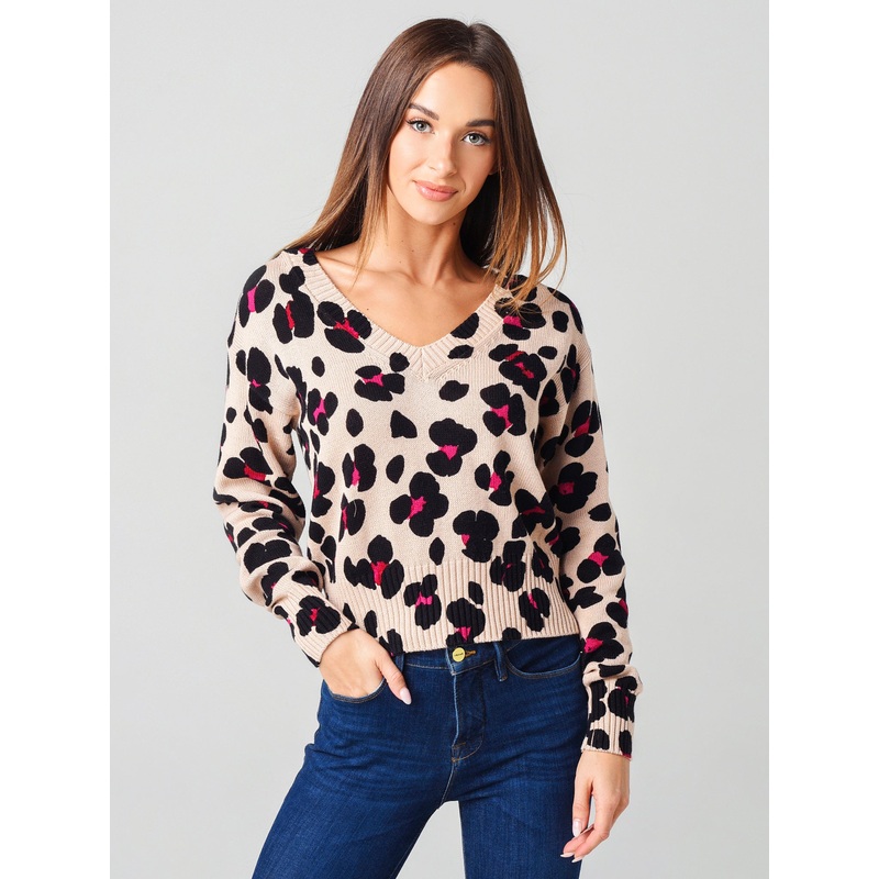 525 Women’s Printed Relaxed V-Pullover Sweater