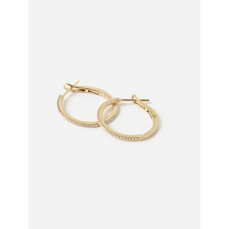 Francie B. Diamond Gold Hoop Earrings