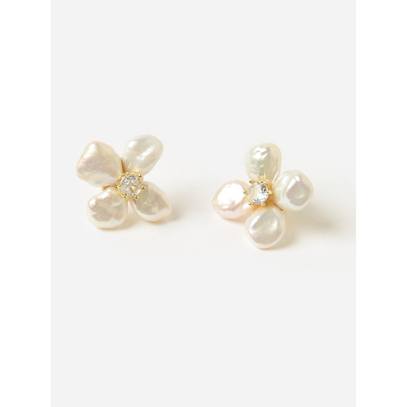 Shashi Flower Pearl Earrings|O/S|IVORY