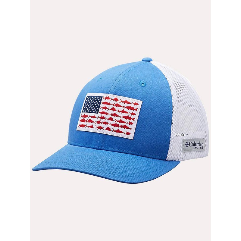 Columbia PFG Mesh Snap Back Fish Flag Hat
