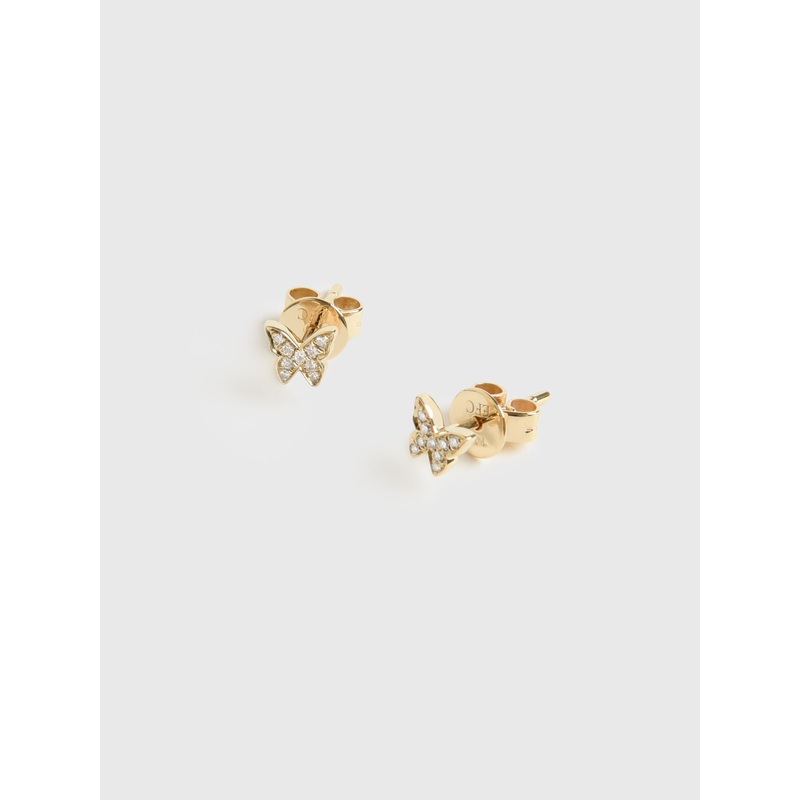 EF Collection Diamond Baby Butterfly Stud Earrings
