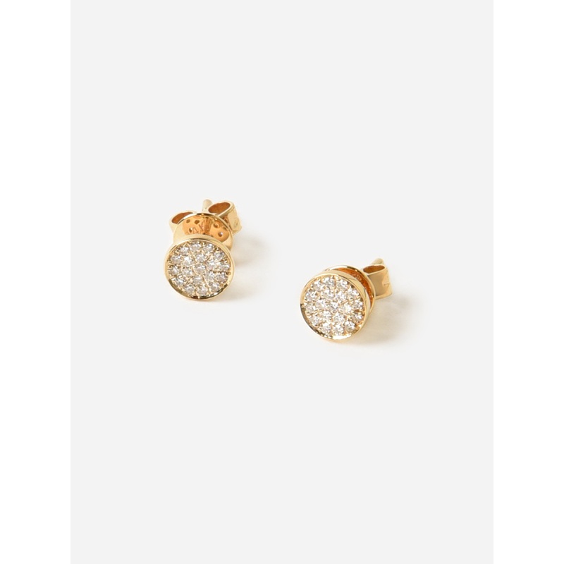 EF Collection Diamond Disc Stud Earrings