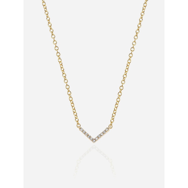 EF Collection Diamond Mini Chevron Necklace