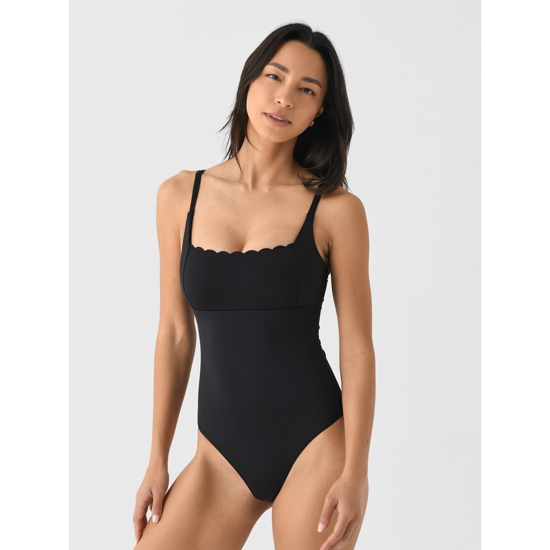 Sea Level Women’s Scallop Square Neck Bralette One-Piece Swimsuit