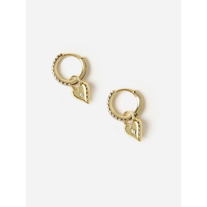 Shashi Heart Charm Huggie Earrings