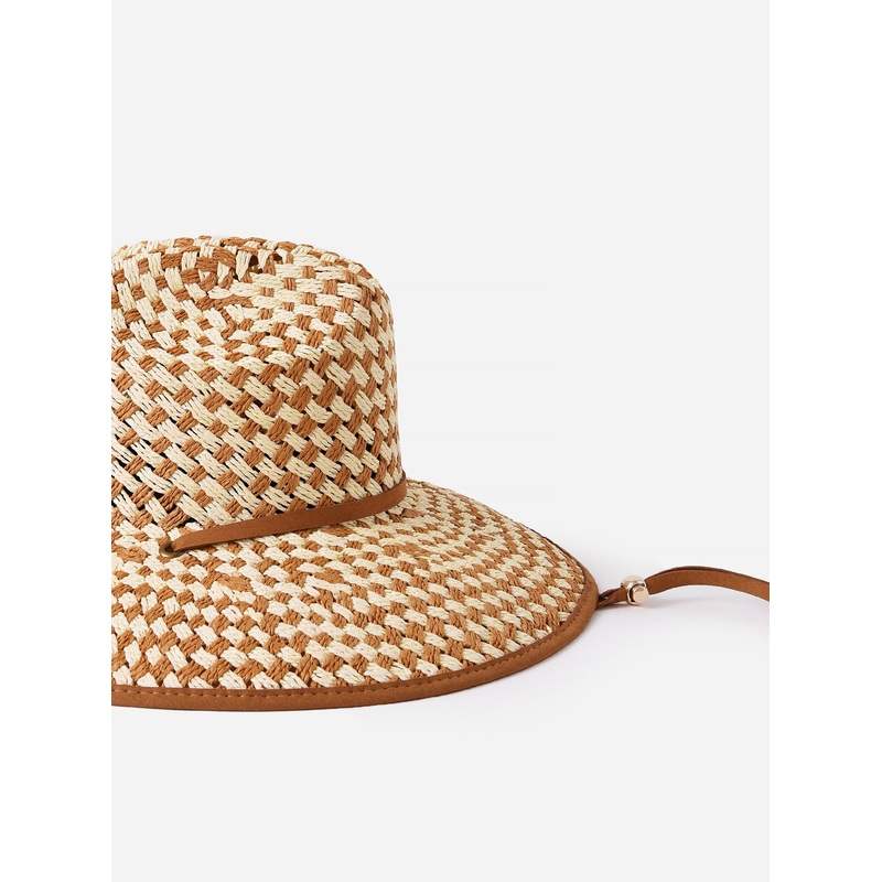 Lele Sadoughi Straw Checkered Hat