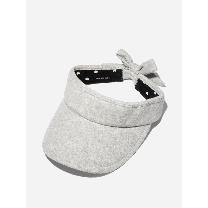 Lele Sadoughi Women’s Heather Grey Terry Cloth Bow Tie Visor