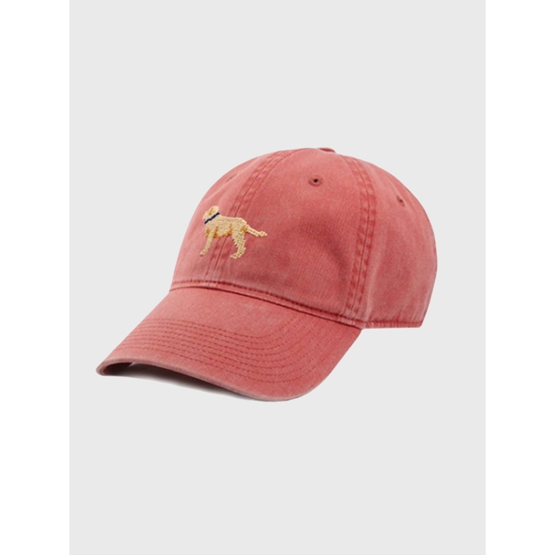 Smathers & Branson Yellow Lab Nantucket Red Needlepoint Hat