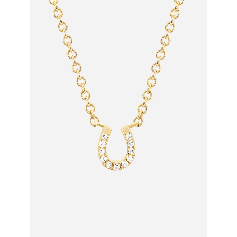 EF Collection Diamond Mini Horseshoe Choker Necklace