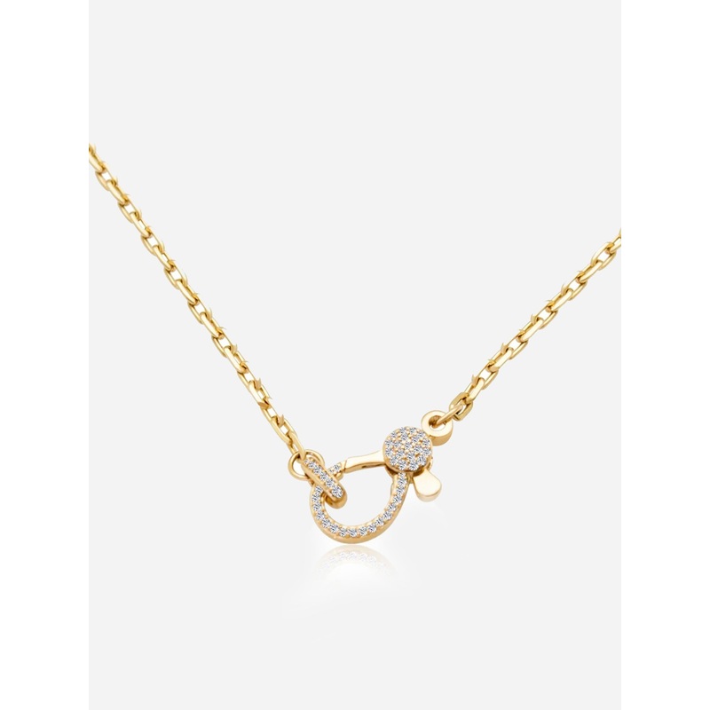 S. Bell Diamond Cut Cable Chain + Diamond Clasp Necklace