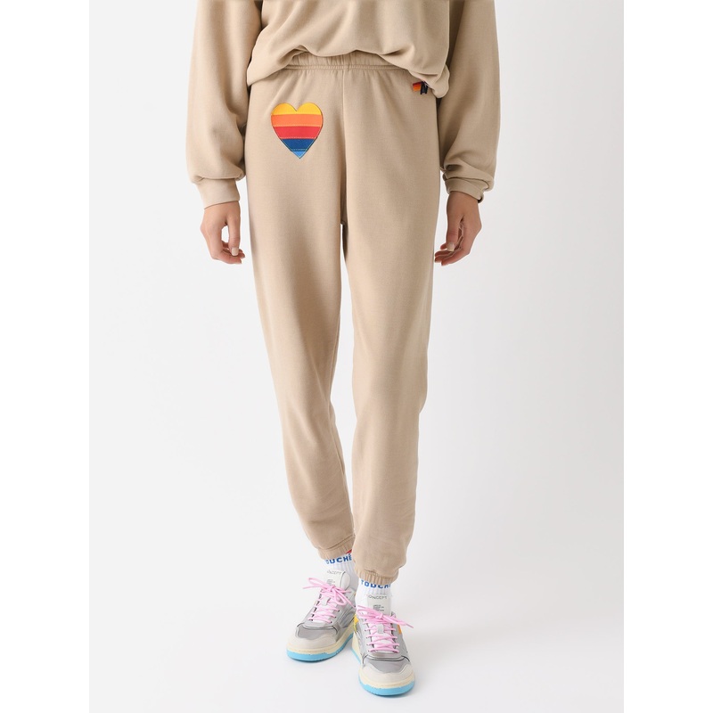 Aviator Nation Women’s Rainbow Heart Stitch Sweatpant