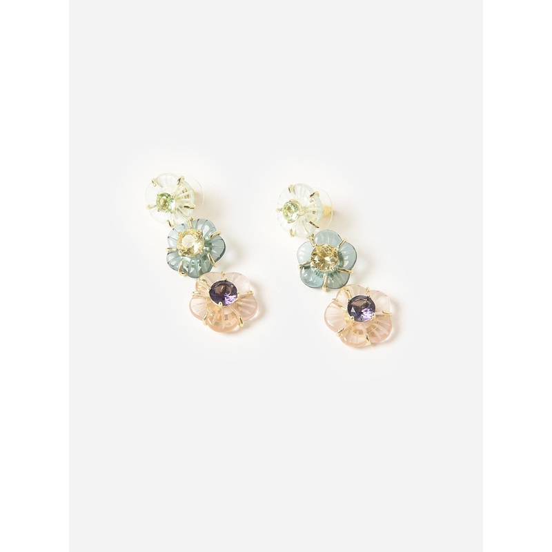 Nicola Bathie Mini Chinoiserie Blossom Drop Earrings