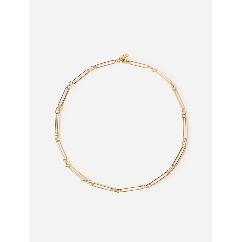 S. Bell Alternating Oblong Round Chain Necklace