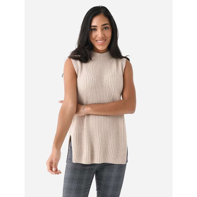 Vince Women’s Ribbed Wool Cashmere Sleeveless Tunic Sweater