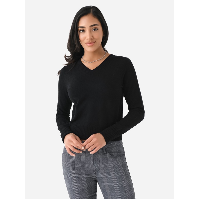 Vince Women’s Wool Blend Cropped V-Neck Sweater