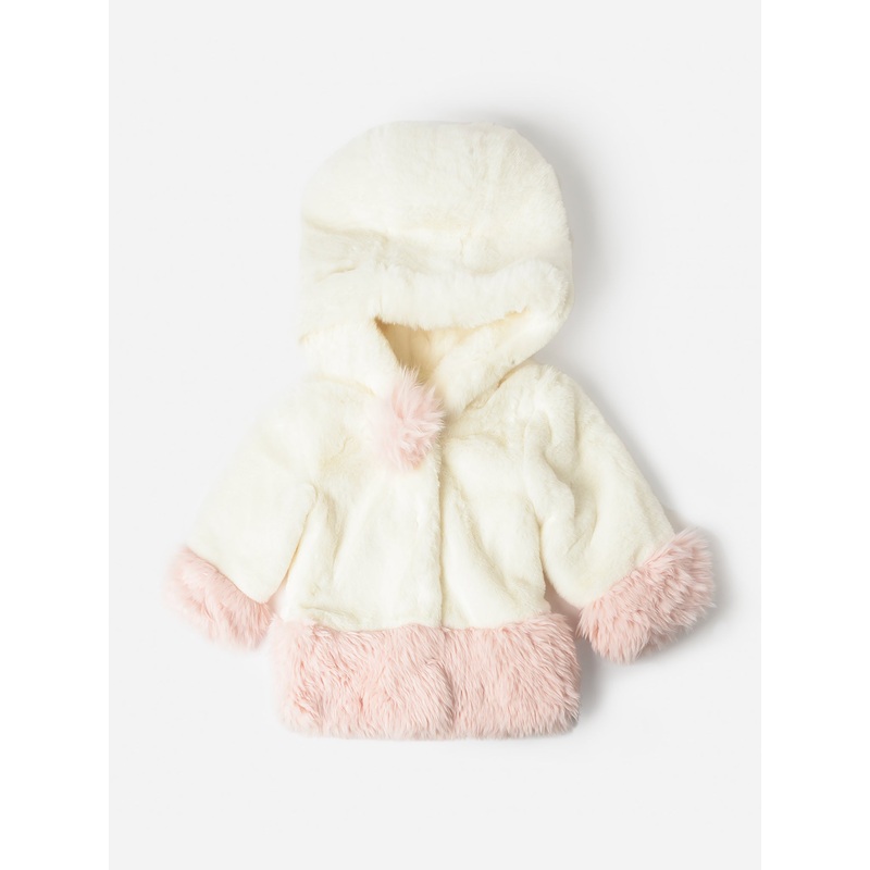 Widgeon Girls’ Faux Fur Shag Contrast Coat