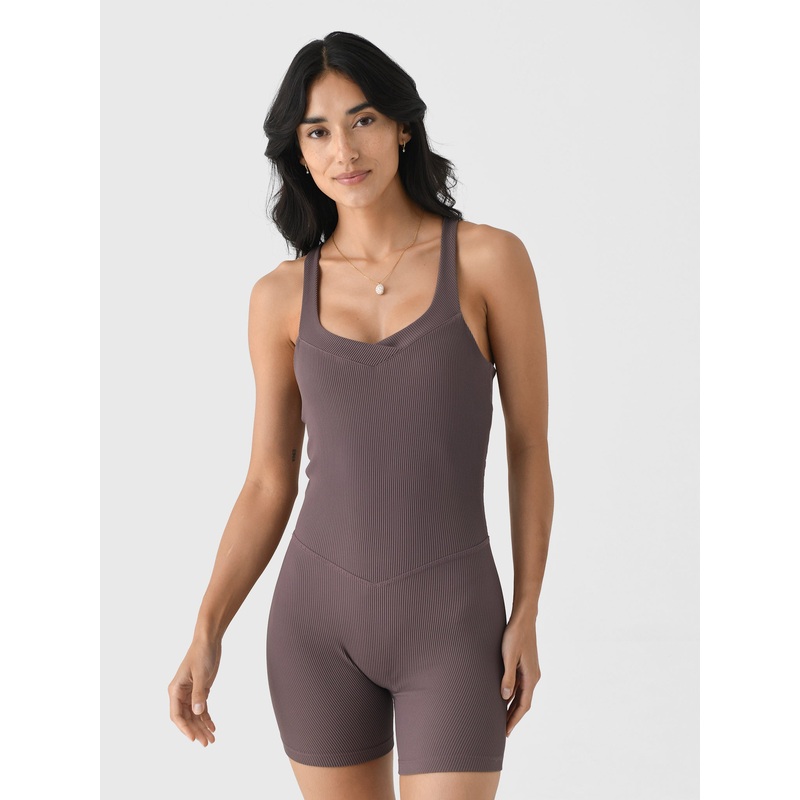 Beyond Yoga Women’s Routine Ribbed Biker Jumpsuit