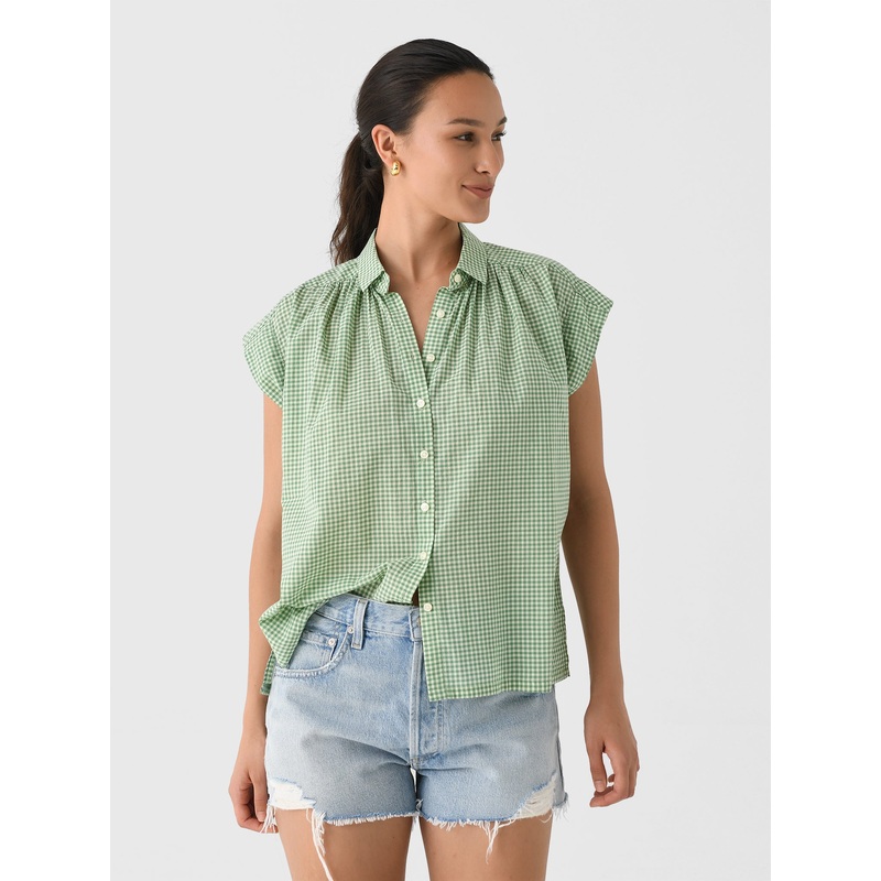 Trovata Women’s Della Shirt|XS|S|M|L|PISTACHIO GINGHAM