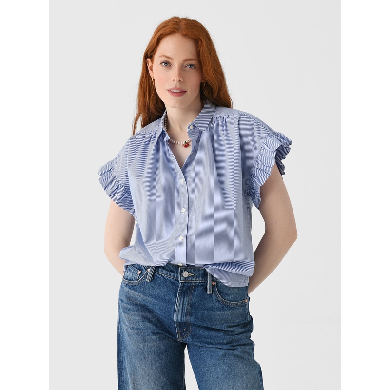 Trovata Women’s Marianne B Ruffle Sleeve Shirt