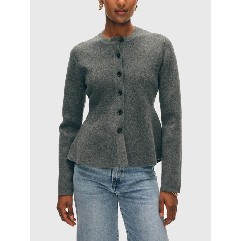 White + Warren Women’s Cashmere Blend Peplum Cardigan