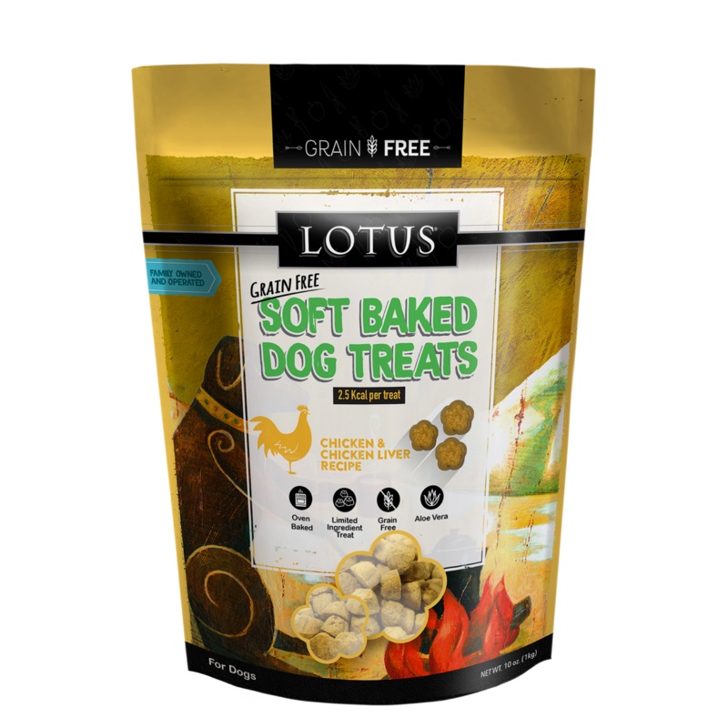 Lotus Soft Baked Grain Free Chicken & Chicken Liver Treats 10oz