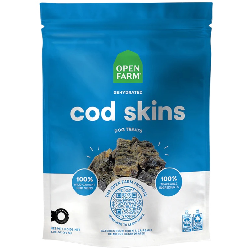 Open Farm Dehydrated Cod Skins Treats 2.25oz