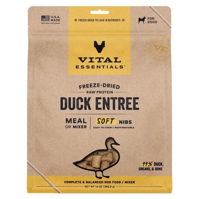 Vital Essentials Freeze Dried Soft NIBS Duck 14oz