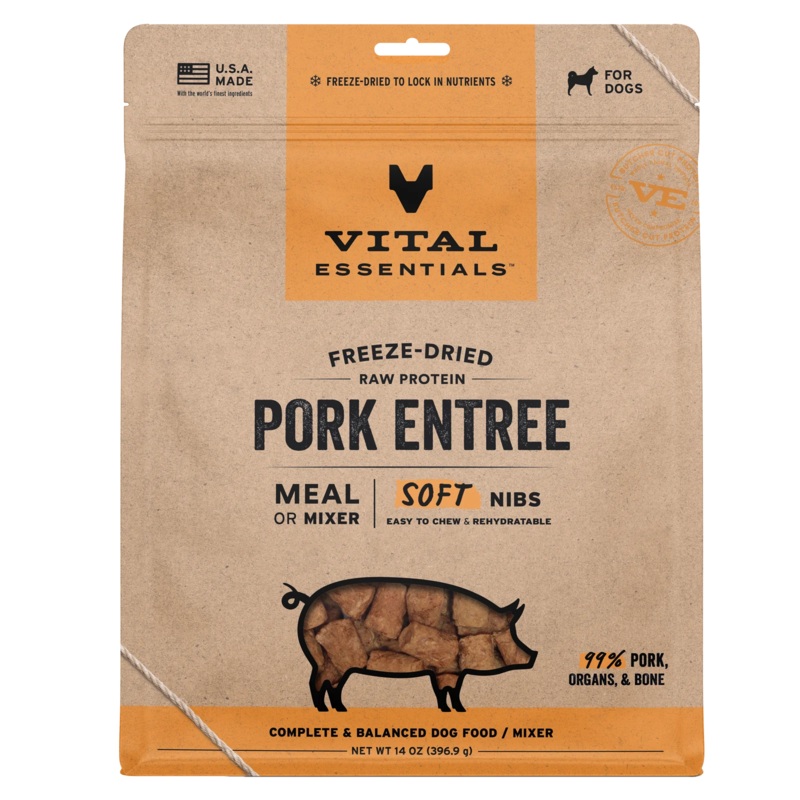 Vital Essentials Freeze Dried Soft NIBS Pork 14oz