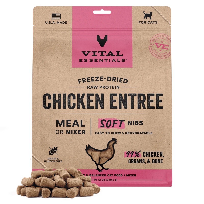 Vital Essentials Cat Freeze Dried Mixer Chicken 12oz
