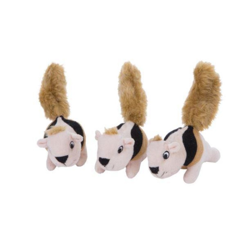 Outward Hound Squeakin’ Animal Squirrel 3pk