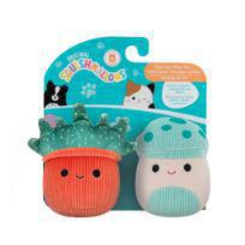 Squishmallows Squeaky Cafe Emery & Deja Plush Dog Toy